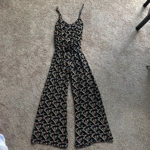 Dolan Floral Wide Leg Jumpsuit - Black